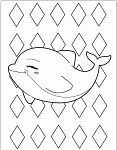 coloriage Dauphin à imprimer pour enfant de 8 ans