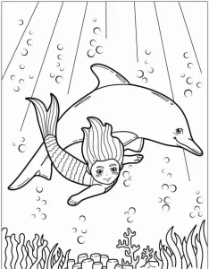 coloriage Dauphin pour enfants a imprimer