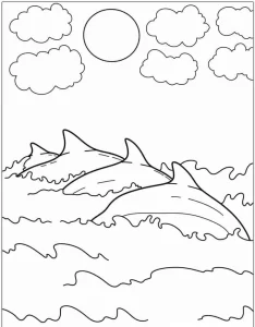 coloriage Dauphin à imprimer a4