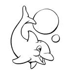 coloriage Dauphin à imprimer pour enfant de 6 ans