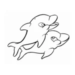 coloriage Dauphin pour bebe a imprimer