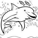 coloriage Dauphin a imprimer pour enfant de 4 ans