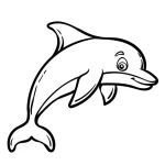coloriage Dauphin à imprimer pour enfant de 2 ans