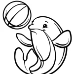 coloriage Dauphin à imprimer pour enfant de 4 ans