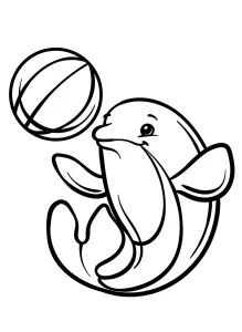 coloriage Dauphin à imprimer pour enfant de 4 ans