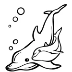 coloriage Dauphin pour enfants à imprimer