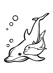 coloriage Dauphin pour enfants à imprimer