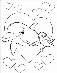 coloriage Dauphin pour enfant de 7 ans
