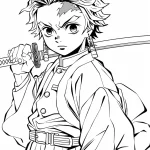 coloriage Demon Slayer pour enfants a imprimer