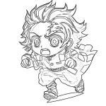 coloriage Demon Slayer à imprimer pour enfant de 9 ans