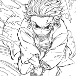 coloriage Demon Slayer pour enfant à imprimer