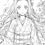 coloriage Demon Slayer pour enfant de 2 ans