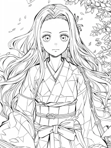 coloriage Demon Slayer pour enfant de 2 ans