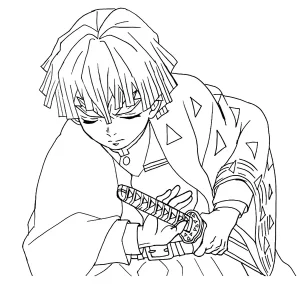 coloriage Demon Slayer pour enfant de 10 ans