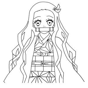 coloriage Demon Slayer pour enfants a imprimer