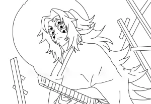coloriage Demon Slayer à imprimer pour enfant de 2 ans