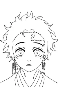 coloriage Demon Slayer pour enfant de 10 ans