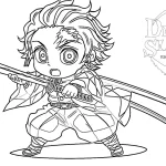 coloriage Demon Slayer pour enfant de 7 ans
