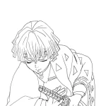 coloriage Demon Slayer et découpage à imprimer