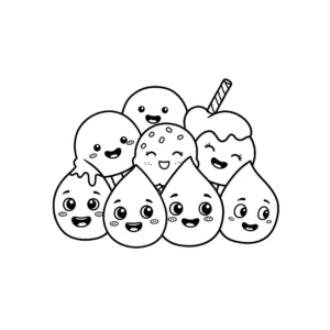 coloriage Des gouttes de glace joyeuses pour enfant de 2 ans