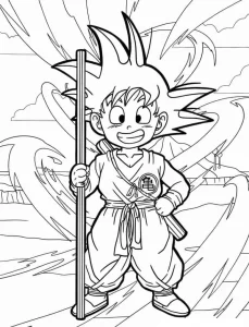 coloriage Dragon Ball Z pour enfant de 5 ans