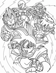 coloriage Dragon Ball Z à imprimer pour enfant de 6 ans
