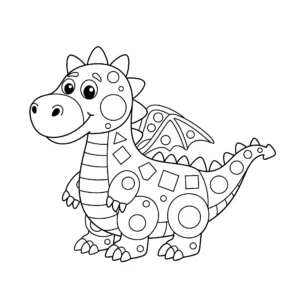 coloriage Dragon with Shapes à imprimer a4