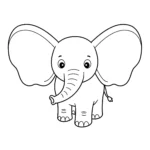 coloriage Éléphant aux grandes oreilles à imprimer pour enfant de 4 ans