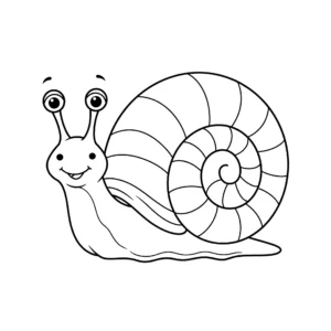 coloriage Escargot à coquille en spirale pour enfants a imprimer