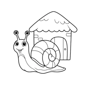 coloriage Escargot portant une maison à imprimer pour enfant de 12 ans