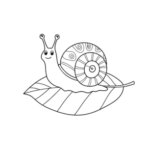 coloriage Escargot sur une feuille gratuit a imprimer