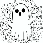 coloriage Fantôme à imprimer pour enfant de 8 ans