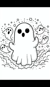 coloriage Fantôme à imprimer pour enfant de 8 ans