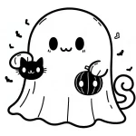 coloriage Fantôme à imprimer kawaii