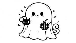 coloriage Fantôme à imprimer kawaii
