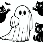 coloriage Fantôme à imprimer kawaii