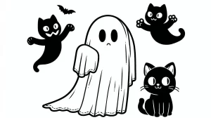 coloriage Fantôme à imprimer kawaii
