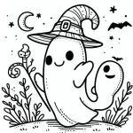 coloriage Fantôme à imprimer pour enfant de 6 ans