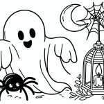 coloriage Fantôme à imprimer kawaii