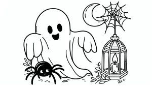 coloriage Fantôme à imprimer kawaii