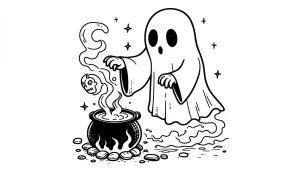 coloriage Fantôme et decoupage a imprimer gratuit