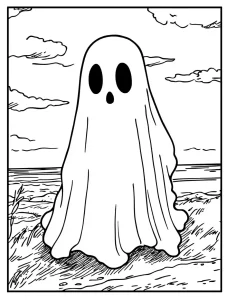 coloriage Fantôme à imprimer a4