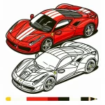 coloriage Ferrari a colorier en ligne gratuitement