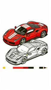 coloriage Ferrari a colorier en ligne gratuitement