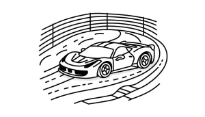 coloriage Ferrari pour enfant de 7 ans