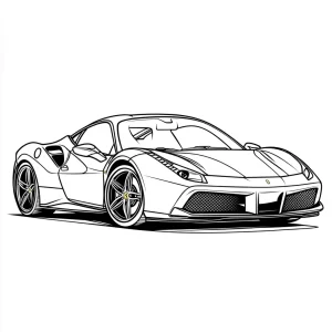 coloriage Ferrari à imprimer pour enfant de 6 ans