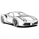 coloriage Ferrari à imprimer pour enfant de 6 ans