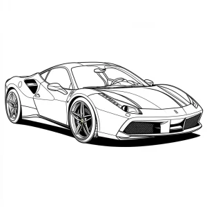 coloriage Ferrari à imprimer pour enfant de 6 ans