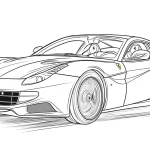 imprimer coloriage Ferrari pour enfant
