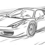 coloriage Ferrari et découpage à imprimer